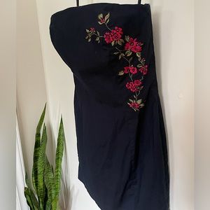 SM Express Embroidered Strapless Mini Dress
